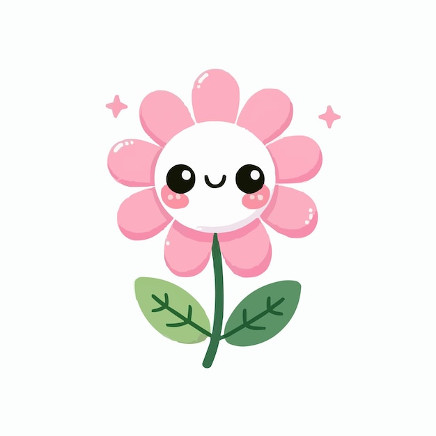 Vector cute flower vector on white background