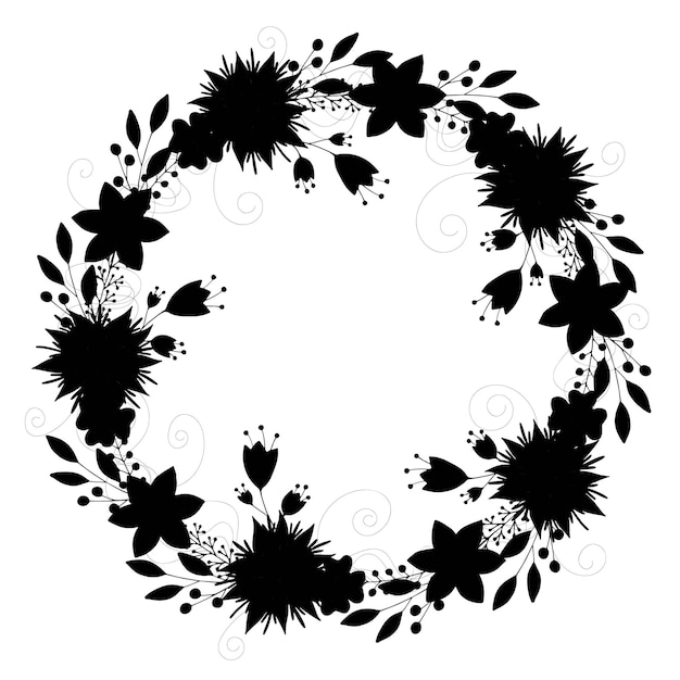 cute flower wreath. vector illustration.