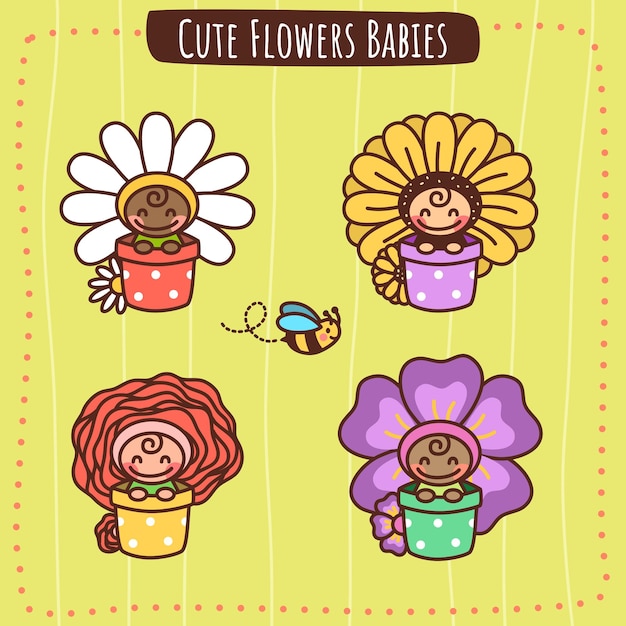 Cute Flowers Babies