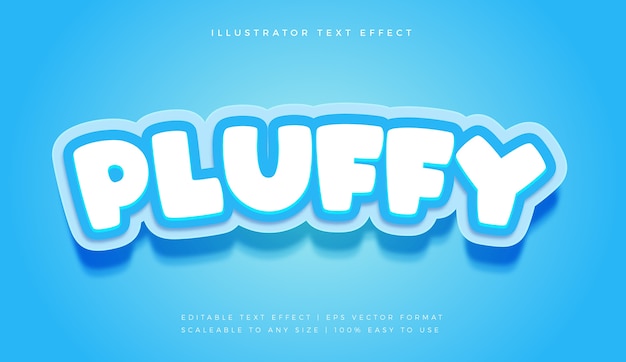 Cute Fluffy Blue Text Style Font Effect