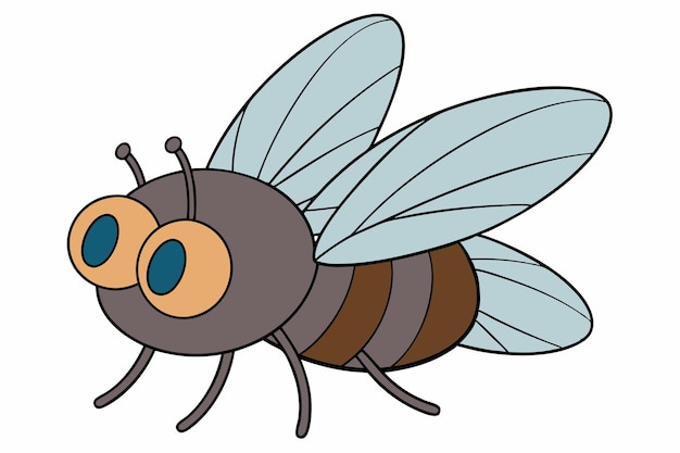 Cute Fly Vector Illustration Cartoon Line Art Clipart Design