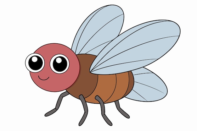 Cute Fly Vector Illustration Cartoon Line Art Clipart Design