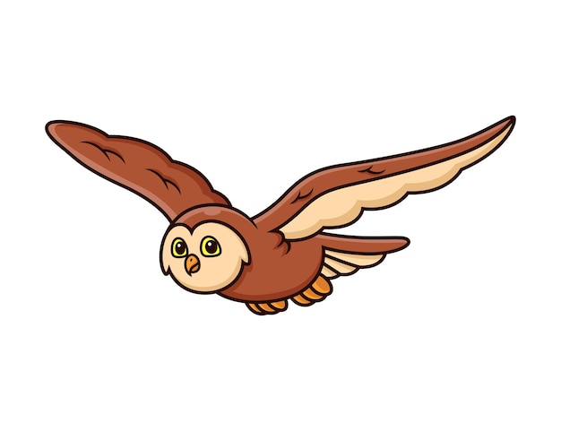 Cute flying owl cartoon