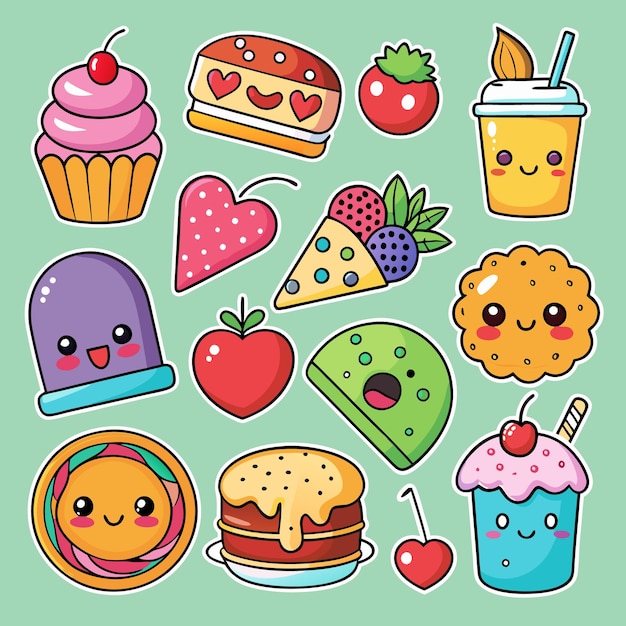 cute food and drink doodles