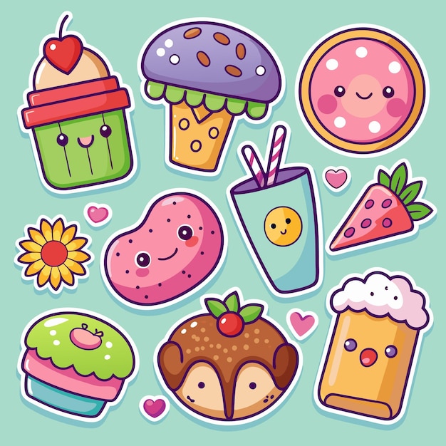 cute food and drink doodles