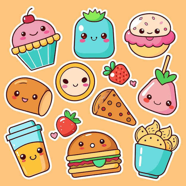 cute food and drink doodles