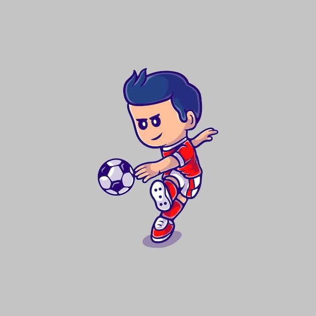 Cute footballer character illustration