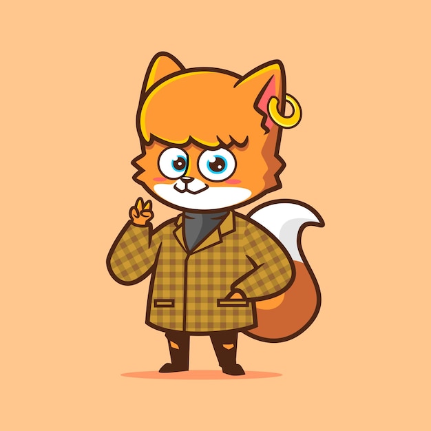 Cute fox character illustration