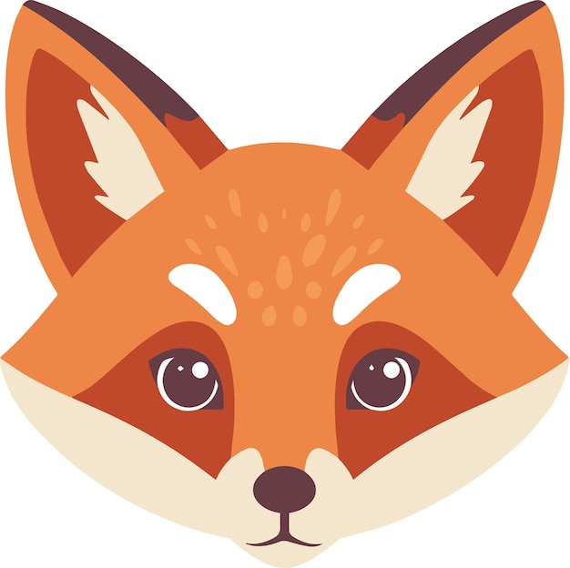 Vector cute fox head animal face icon