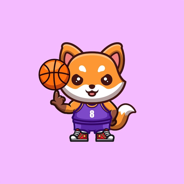 Cute Fox Kawaii Cartoon Mascot Logo