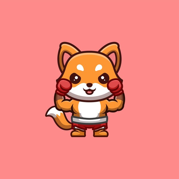 Cute Fox Kawaii Cartoon Mascot Logo