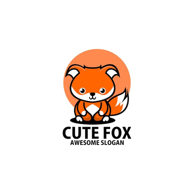 cute fox logo design colorful mascot