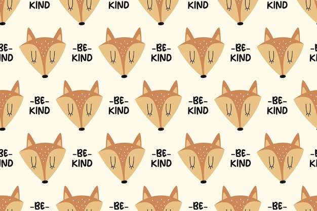 Cute Fox Seamless Pattern Background