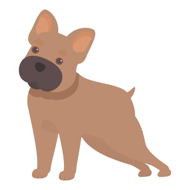 Vector cute french bulldog puppy standing on white background