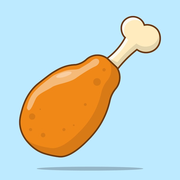 Vector cute fried chicken drumstick