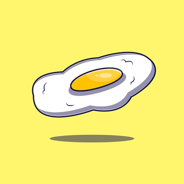 Cute fried egg cartoon illustration Sunny side up egg flying vector illustration