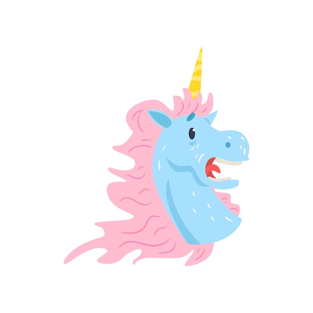 Cute frightened unicorn character cartoon vector Illustration isolated on a white background.