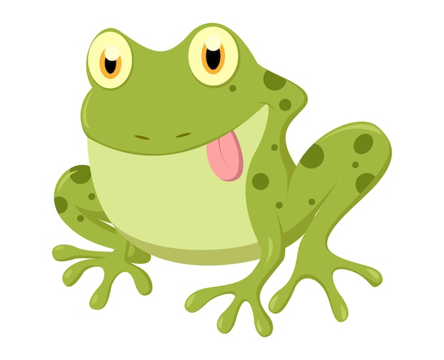 Cute Frog cartoon isolated on white