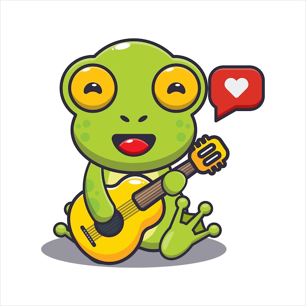 Cute frog cartoon vector illustration