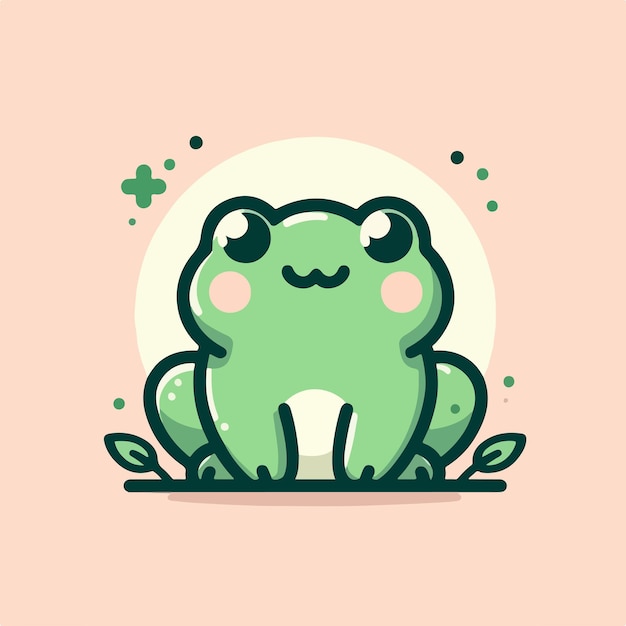 Vector cute frog logo vector image