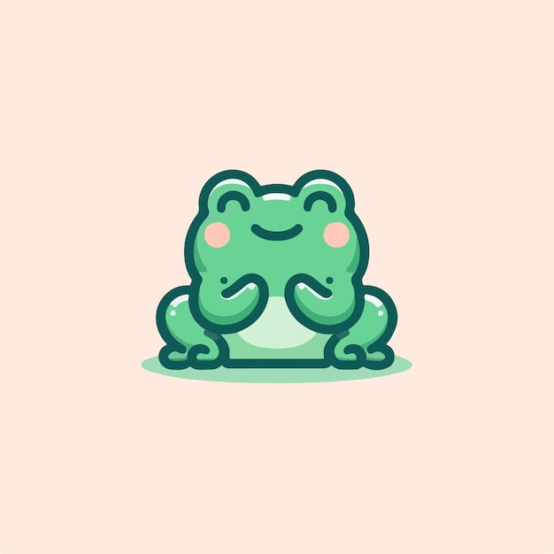 Vector cute frog logo vector image