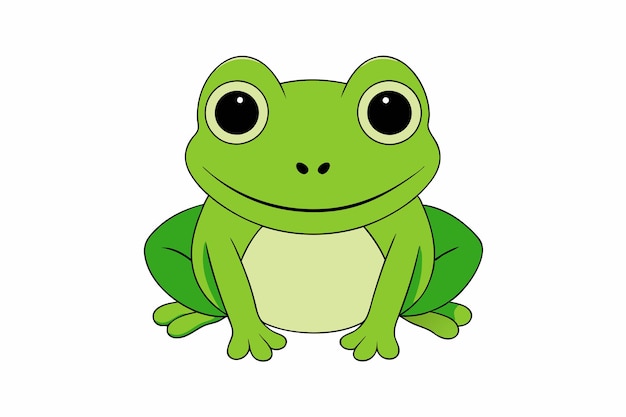 Cute Frog Vector Illustration Cartoon Line Art Clipart Design