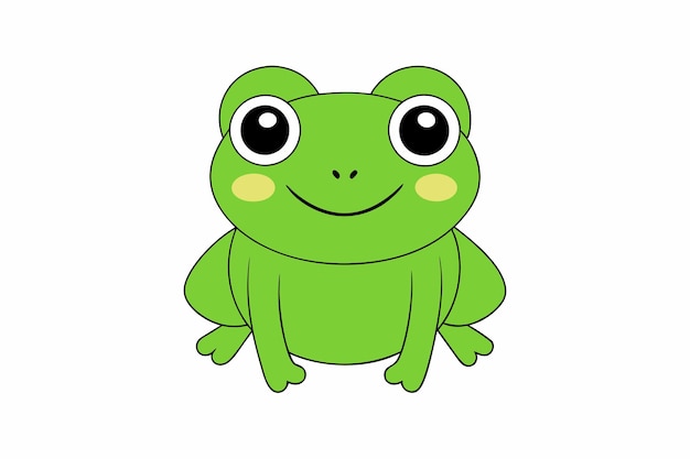 Cute Frog Vector Illustration Cartoon Line Art Clipart Design