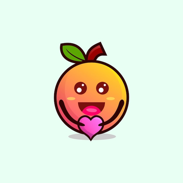 Cute fruit orange mascot vector design