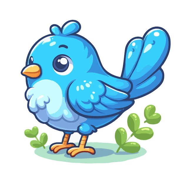 cute funny bird vector on white background