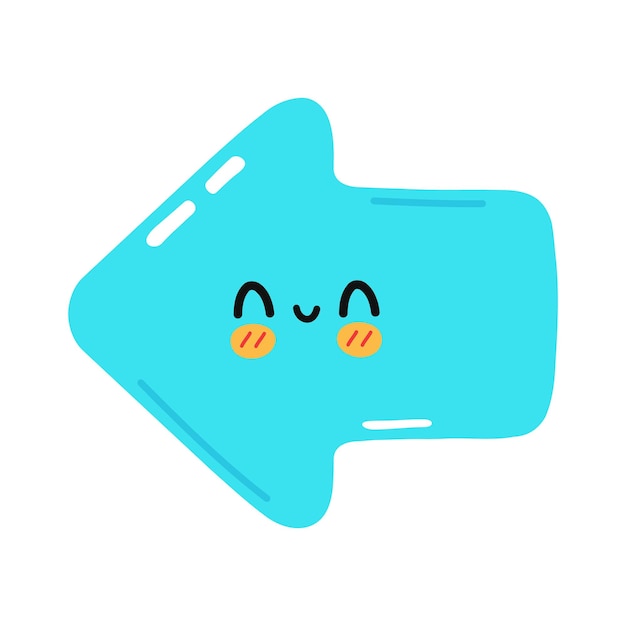 Cute funny blue arrow icon