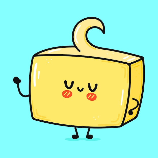 Cute funny butter waving hand