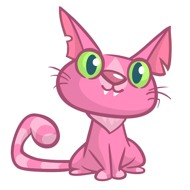 Cute and funny cartoon cat Vector illustration