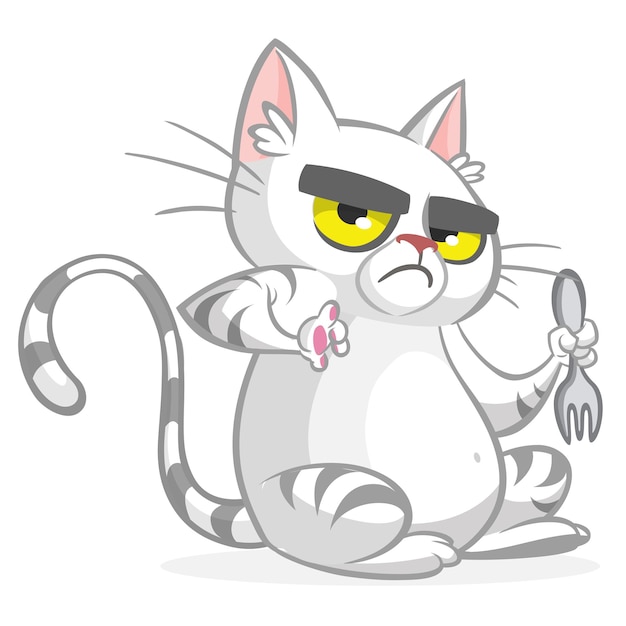 Cute and funny cartoon cat Vector illustration