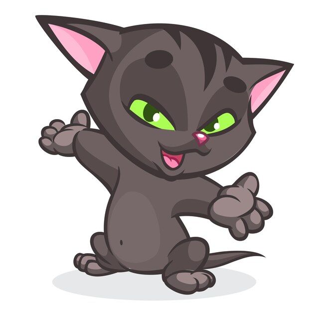 Cute and funny cartoon cat Vector illustration