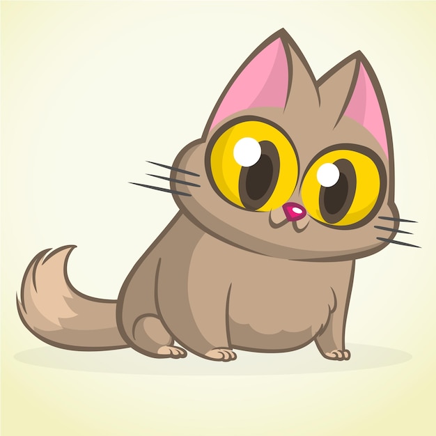 Cute and funny cartoon cat Vector illustration