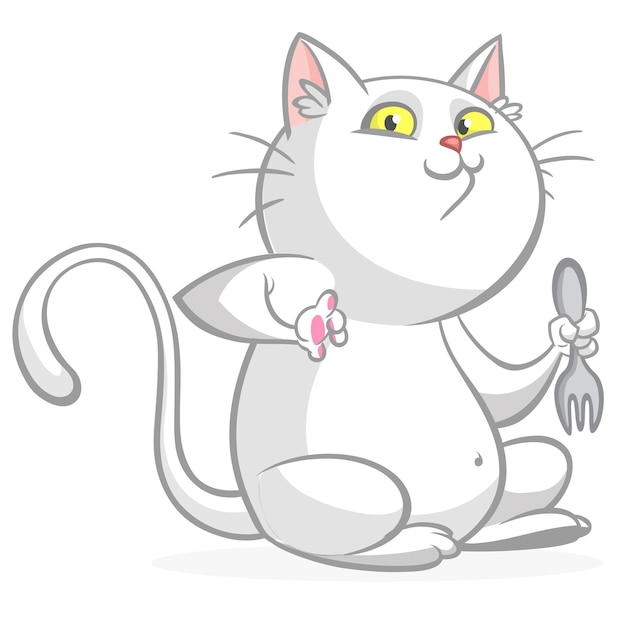 Cute and funny cartoon cat Vector illustration