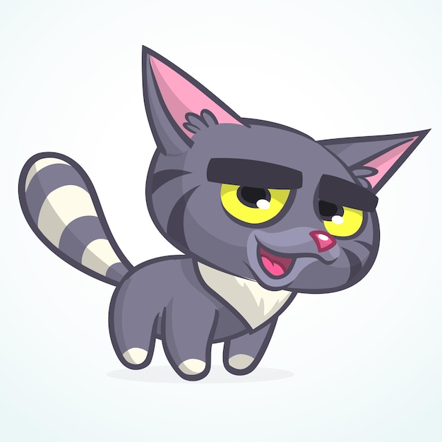 Cute and funny cartoon cat Vector illustration