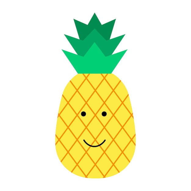 Cute funny cartoon pineapple character