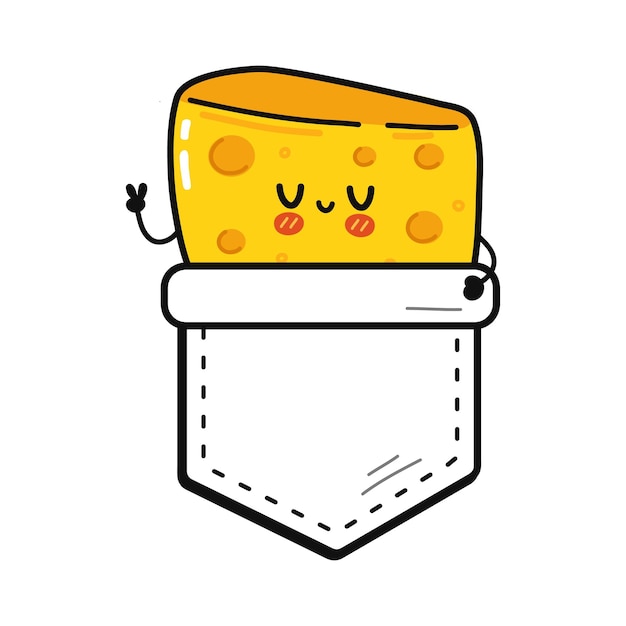 Cute funny cheese pocket tshirt print