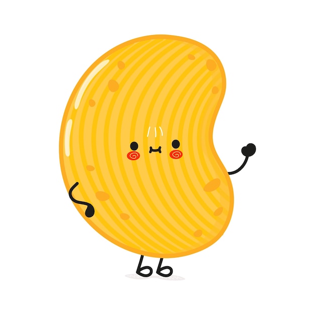 Cute funny chips waving hand character