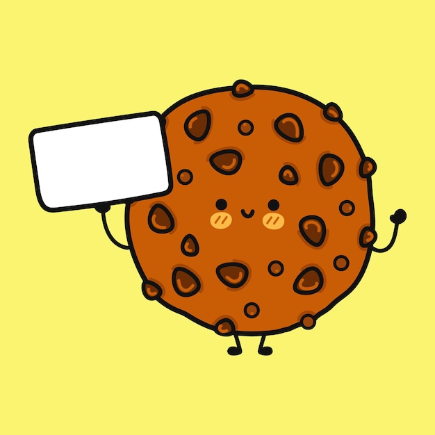 Vector cute funny chocolate cookies with poster