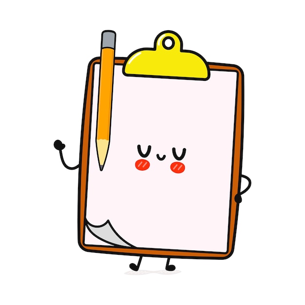 Cute funny clip board character