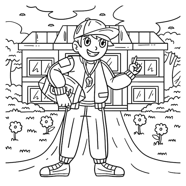 A cute and funny coloring page of an American Football Coach Provides hours of coloring fun for children To color this page is very easy Suitable for little kids and toddlers