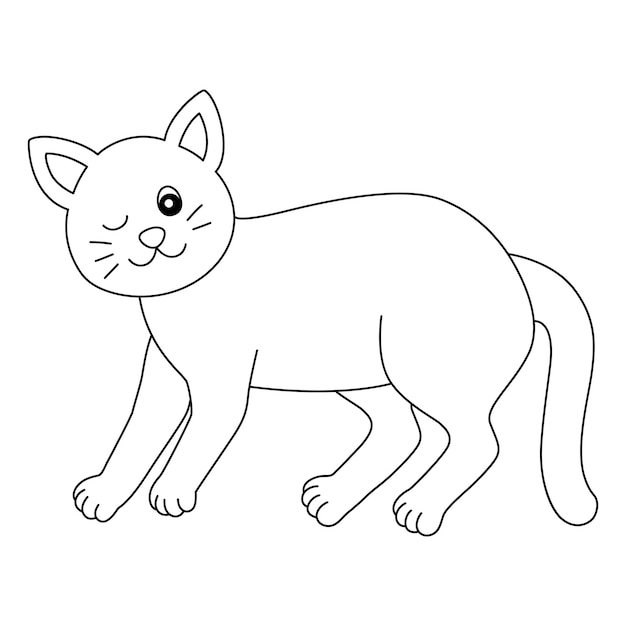 A cute and funny coloring page of a cat farm animal. Provides hours of coloring fun for children. To color, this page is very easy. Suitable for little kids and toddlers.