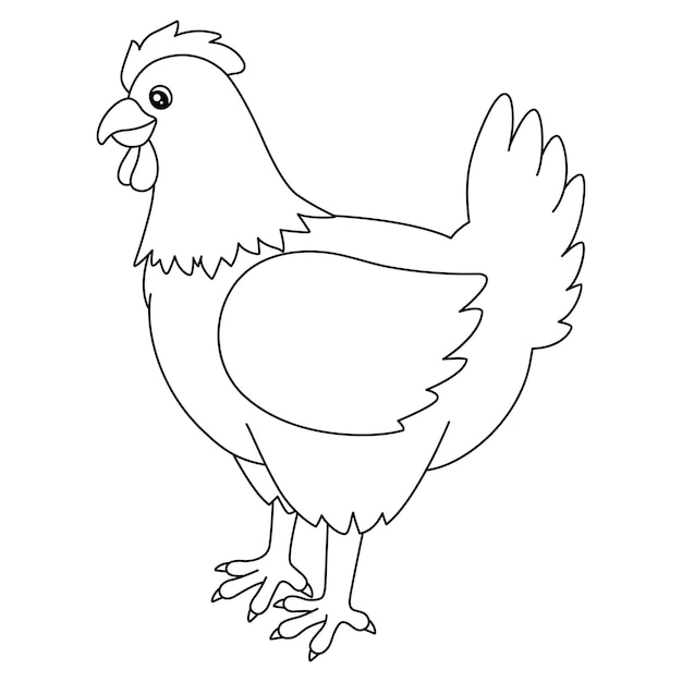 A cute and funny coloring page of a chicken. Provides hours of coloring fun for children. To color, this page is very easy. Suitable for little kids and toddlers.