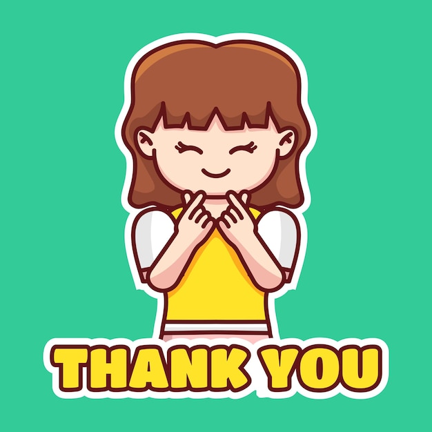 Cute and funny girl sticker illustration