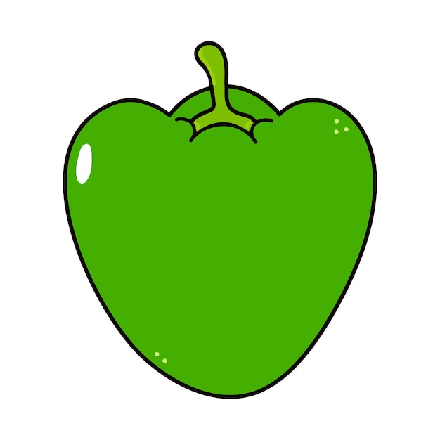 Cute funny green pepper character