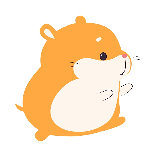 Vector cute funny hamster adorable pet animal cartoon vector illustration