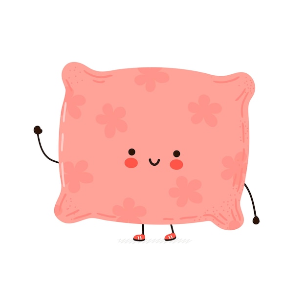 Cute funny happy Pillow character