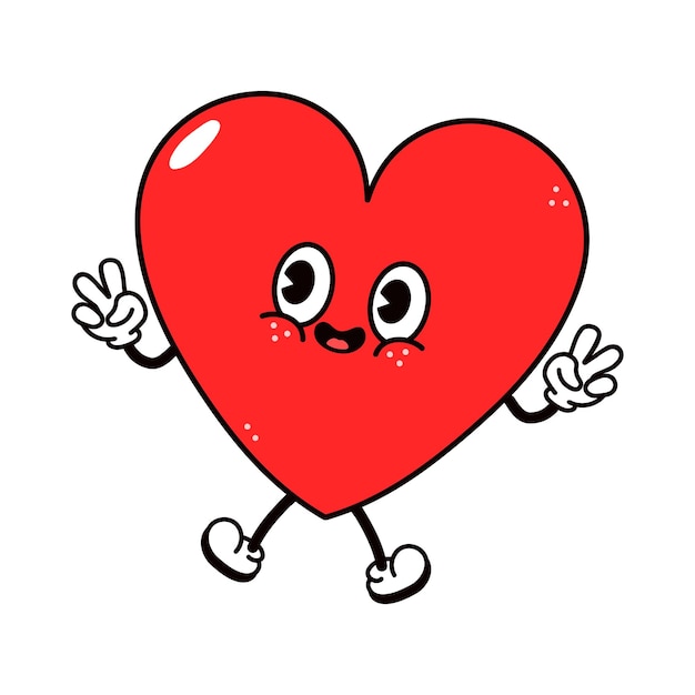 Cute funny heart character